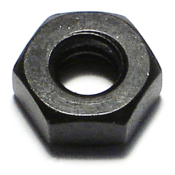 1/4"-20 x Hex Nut Coarse Thread, Black Oxide, Black 