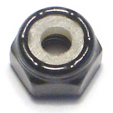 8-32 Nylon Lock Nut Coarse Thread, Black Oxide, Black 