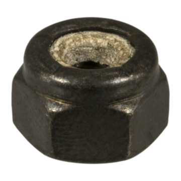 1/4"-20 Nylon Lock Nut Coarse Thread, Black Oxide, Black 