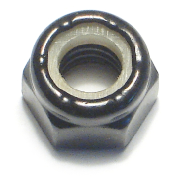 5/16"-18 Nylon Lock Nut Coarse Thread, Black Oxide, Black 