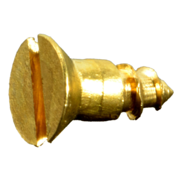 #3 x 1/4" Slotted Flat Head, Wood Screw, Brass 