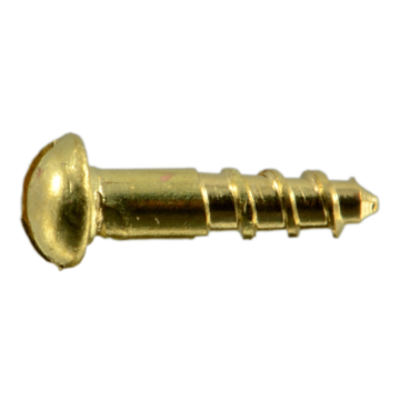 #0 x 1/4" Slotted Round Head, Wood Screw, Brass 
