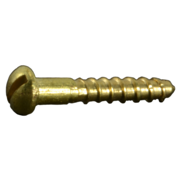 #0 x 3/8" Slotted Round Head, Wood Screw, Brass 