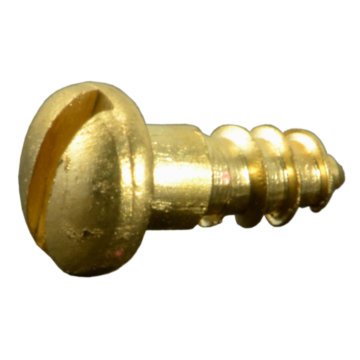 #3 x 1/4" Slotted Round Head, Wood Screw, Brass 