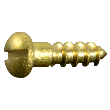 #3 x 3/8" Slotted Round Head, Wood Screw, Brass 