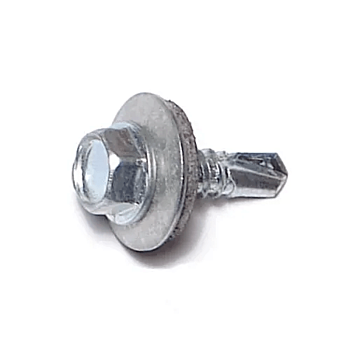 #14 x 1-1/4" Hex Seal Washer Head, Self-Drilling Screw, Zinc (Bulk Box 1 lb)