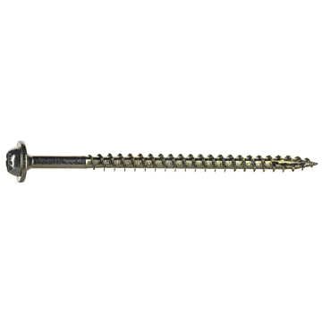 #9 x 3" Star Truss Head, Wood Screw, Yellow Zinc (Bulk Box 1 lb)