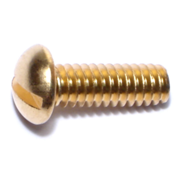 1/4"-20 x 3/4" Phillips Round Head, Machine Screw, Brass 