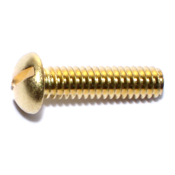 1/4"-20 x 1" Phillips Round Head, Machine Screw, Brass 