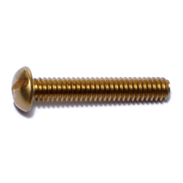 1/4"-20 x 1-1/2" Phillips Round Head, Machine Screw, Brass 