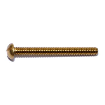 1/4"-20 x 2-1/2" Phillips Round Head, Machine Screw, Brass 