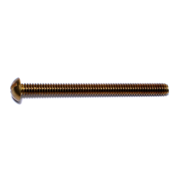 1/4"-20 x 3" Phillips Round Head, Machine Screw, Brass 