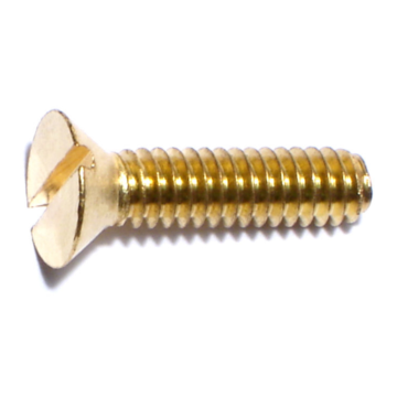 1/4"-20 x 1" Phillips Flat Head, Machine Screw, Brass 