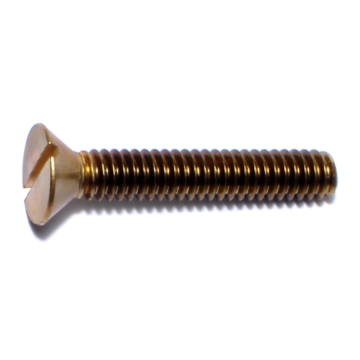 1/4"-20 x 1-1/2" Phillips Flat Head, Machine Screw, Brass 