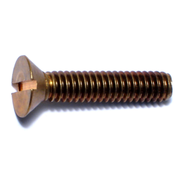 1/4"-20 x 3" Phillips Flat Head, Machine Screw, Brass 