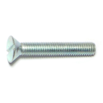 10-32 x 1-1/4" Slotted Flat Head, Machine Screw, Zinc 
