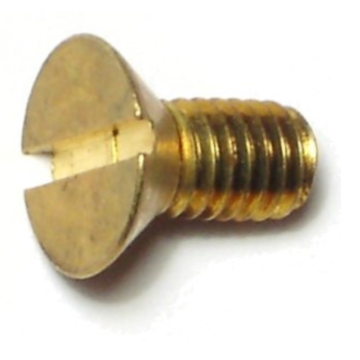10-32 x 5/8" Slotted Flat Head, Machine Screw, Brass 