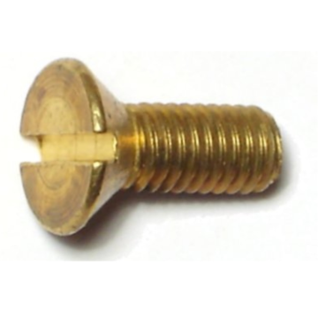 10-32 x 1/2" Slotted Flat Head, Machine Screw, Brass 