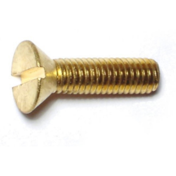 10-32 x 3/4" Slotted Flat Head, Machine Screw, Brass 