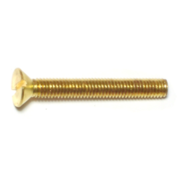 10-32 x 1-1/2" Slotted Flat Head, Machine Screw, Brass 