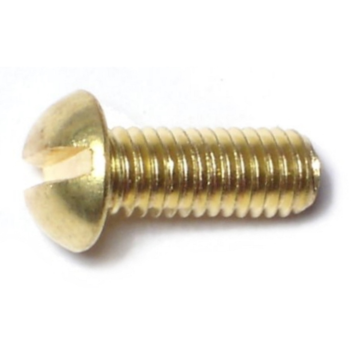 10-32 x 1/2" Slotted Round Head, Machine Screw, Brass 