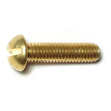 10-32 x 3/4" Slotted Round Head, Machine Screw, Brass 