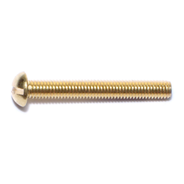 10-32 x 1-1/2" Slotted Round Head, Machine Screw, Brass 