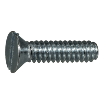 10-24 x 3/4" Slotted Flat Head, Machine Screw, Zinc 