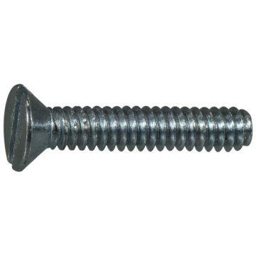 10-24 x 1" Slotted Flat Head, Machine Screw, Zinc 