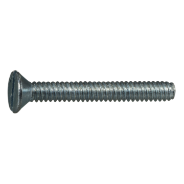 10-24 x 1-1/2" Slotted Flat Head, Machine Screw, Zinc 