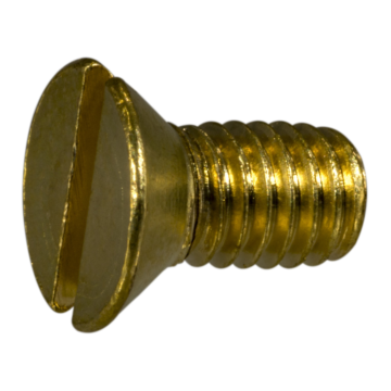 10-24 x 3/8" Slotted Flat Head, Machine Screw, Brass 