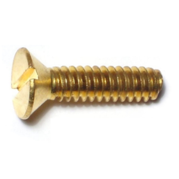 10-24 x 3/4" Slotted Flat Head, Machine Screw, Brass 
