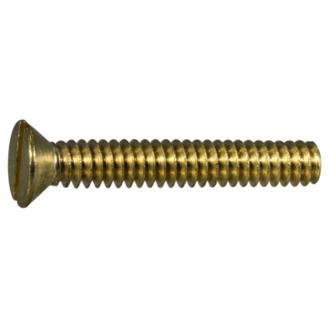 10-24 x 1-1/4" Slotted Flat Head, Machine Screw, Brass 