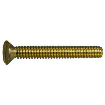 10-24 x 1-1/2" Slotted Flat Head, Machine Screw, Brass 