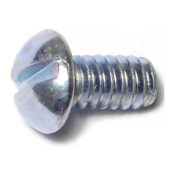 10-24 x 3/8" Slotted Round Head, Machine Screw, Zinc 