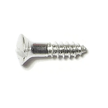 #4 x 1/2" Slotted Oval Head, Wood Screw, Aluminum