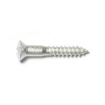 #4 x 3/4" Slotted Oval Head, Wood Screw, Aluminum