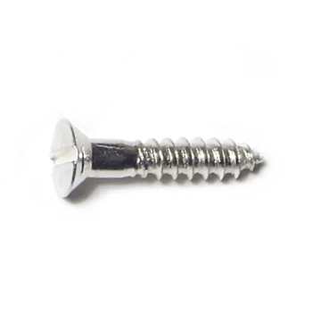 #6 x 3/4" Slotted Oval Head, Wood Screw, Aluminum