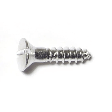 #8 x 3/4" Slotted Oval Head, Wood Screw, Aluminum