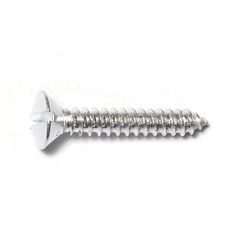 #8 x 1" Slotted Oval Head, Wood Screw, Aluminum