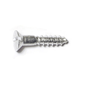 #10 x 1" Slotted Oval Head, Wood Screw, Aluminum