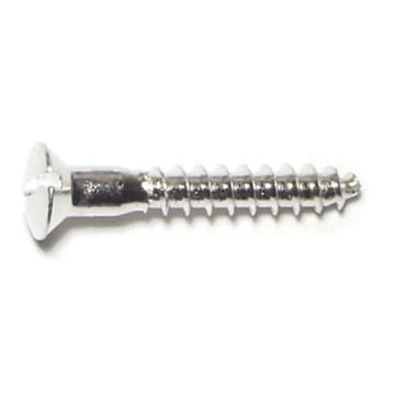 #10 x 1-1/4" Slotted Oval Head, Wood Screw, Aluminum