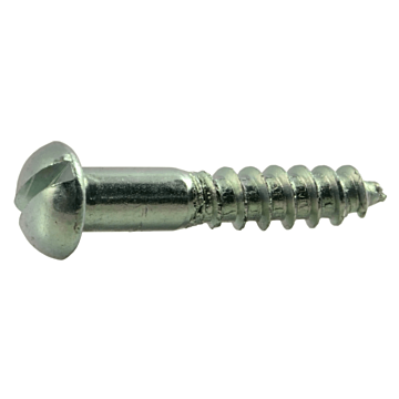 #6 x 3/4" Slotted Round Head, Wood Screw, Aluminum