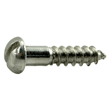 #8 x 3/4" Slotted Round Head, Wood Screw, Aluminum