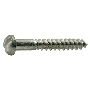 #6 x 1" Slotted Round Head, Wood Screw, Aluminum