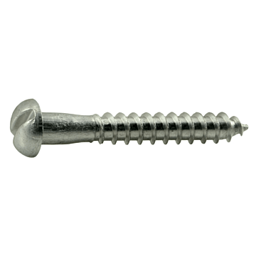 #12 x 1-1/4" Slotted Round Head, Wood Screw, Aluminum