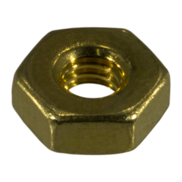8-32 Hex Nut, Coarse Thread, Brass