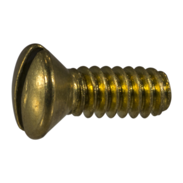 6-32 x 3/8" Slotted Oval Head, Machine Screw, Brass 