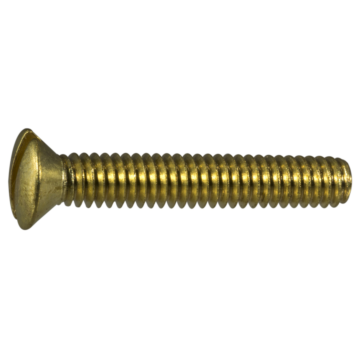 8-32 x 1" Slotted Oval Head, Machine Screw, Brass 