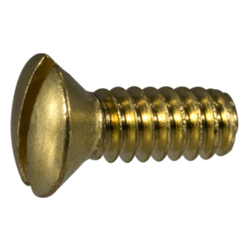 10-24 x 1/2" Slotted Oval Head, Machine Screw, Brass 